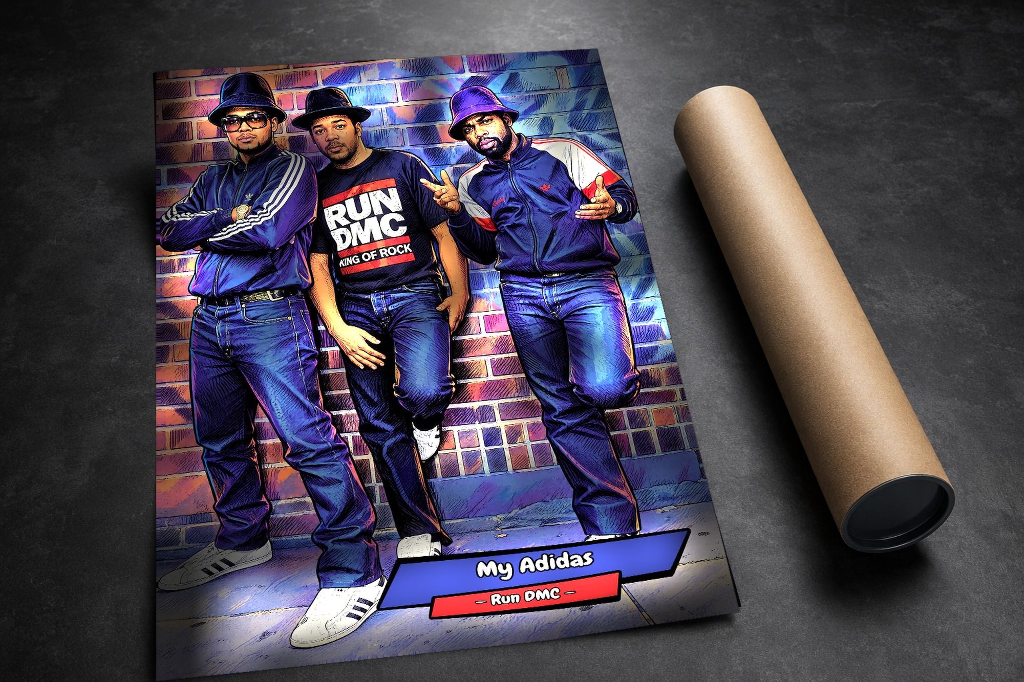 Run DMC lifestyle mockup — Comic Strip Canvas