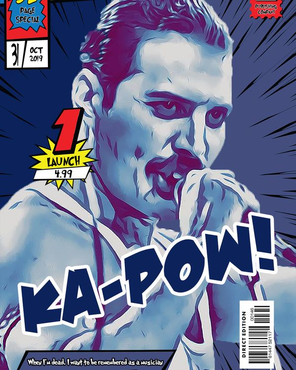 Freddie Mercury — Comic Strip Canvas
