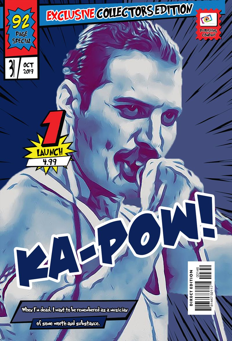 Freddie Mercury — Comic Strip Canvas