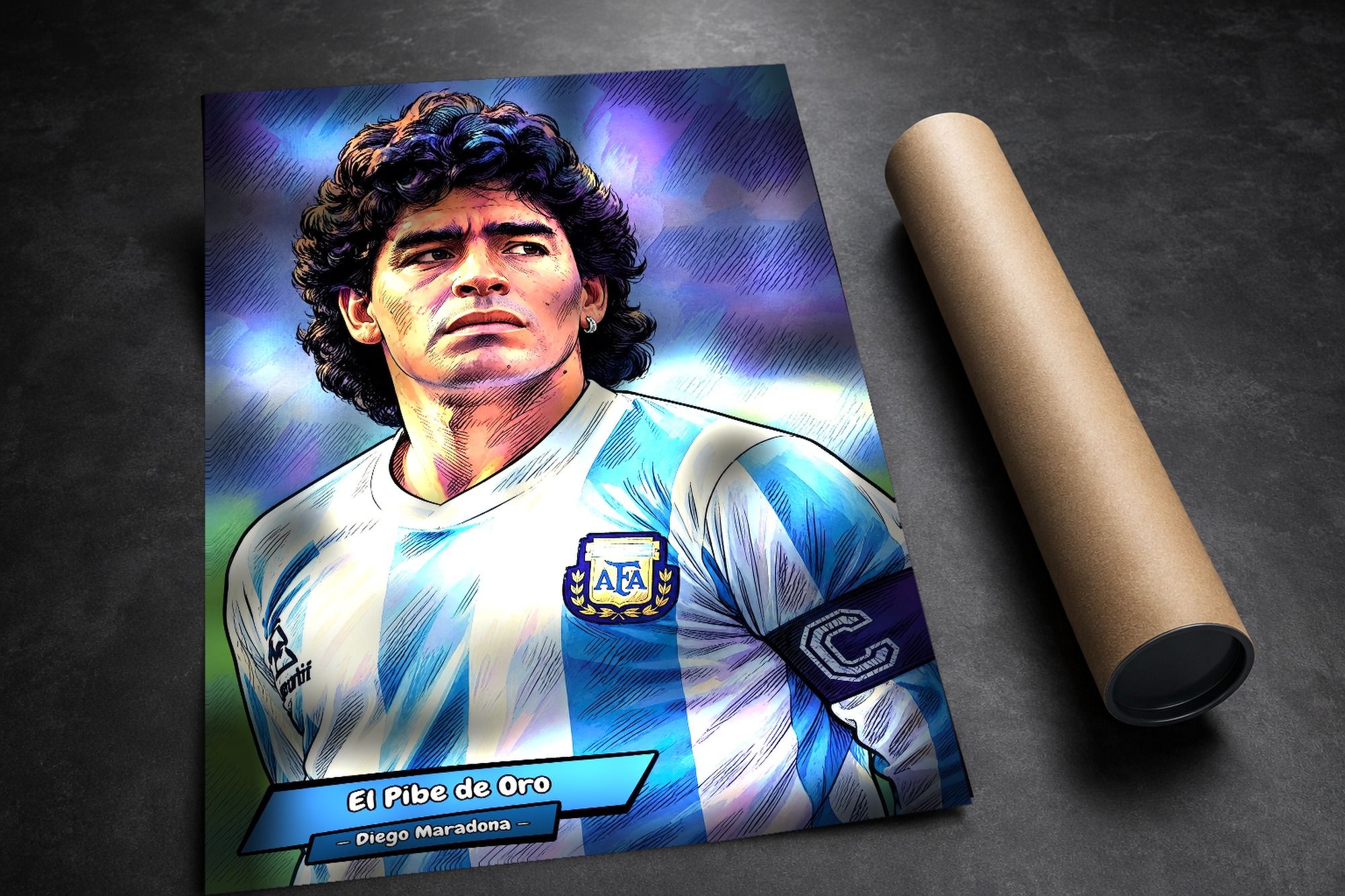 Diego Maradona lifestyle mockup — Comic Strip Canvas