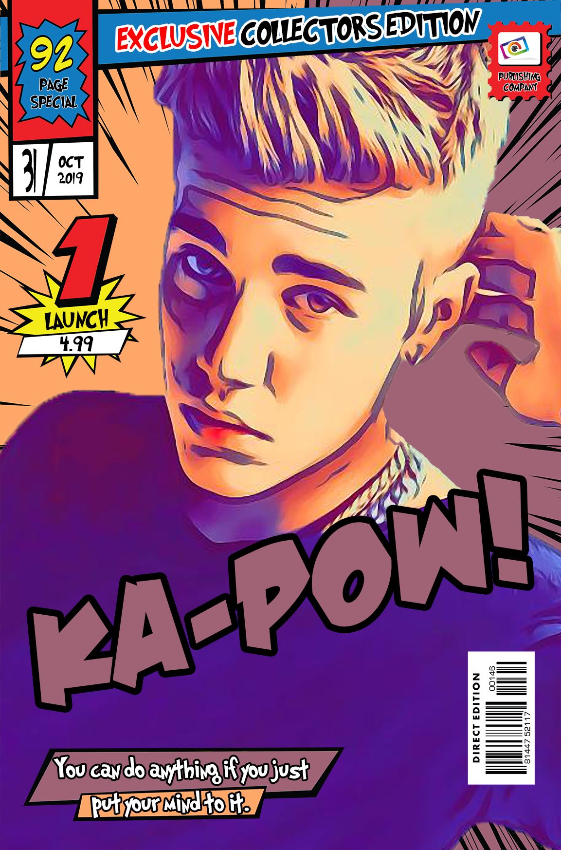 Justin Bieber — Comic Strip Canvas