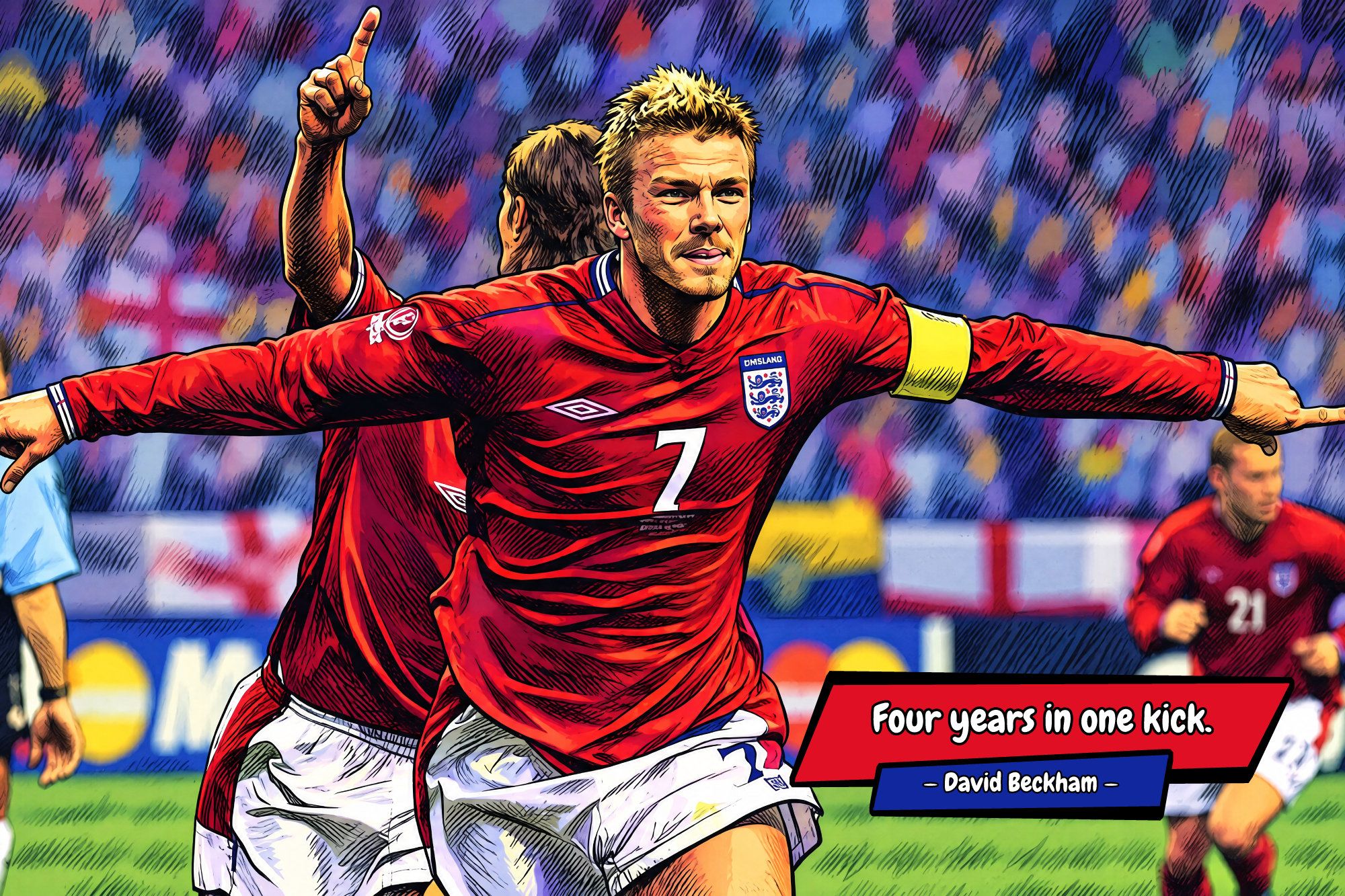 David Beckham — Comic Strip Canvas