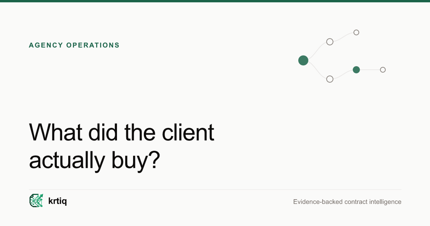 Agreement documents connected into a single source-linked view of current client scope