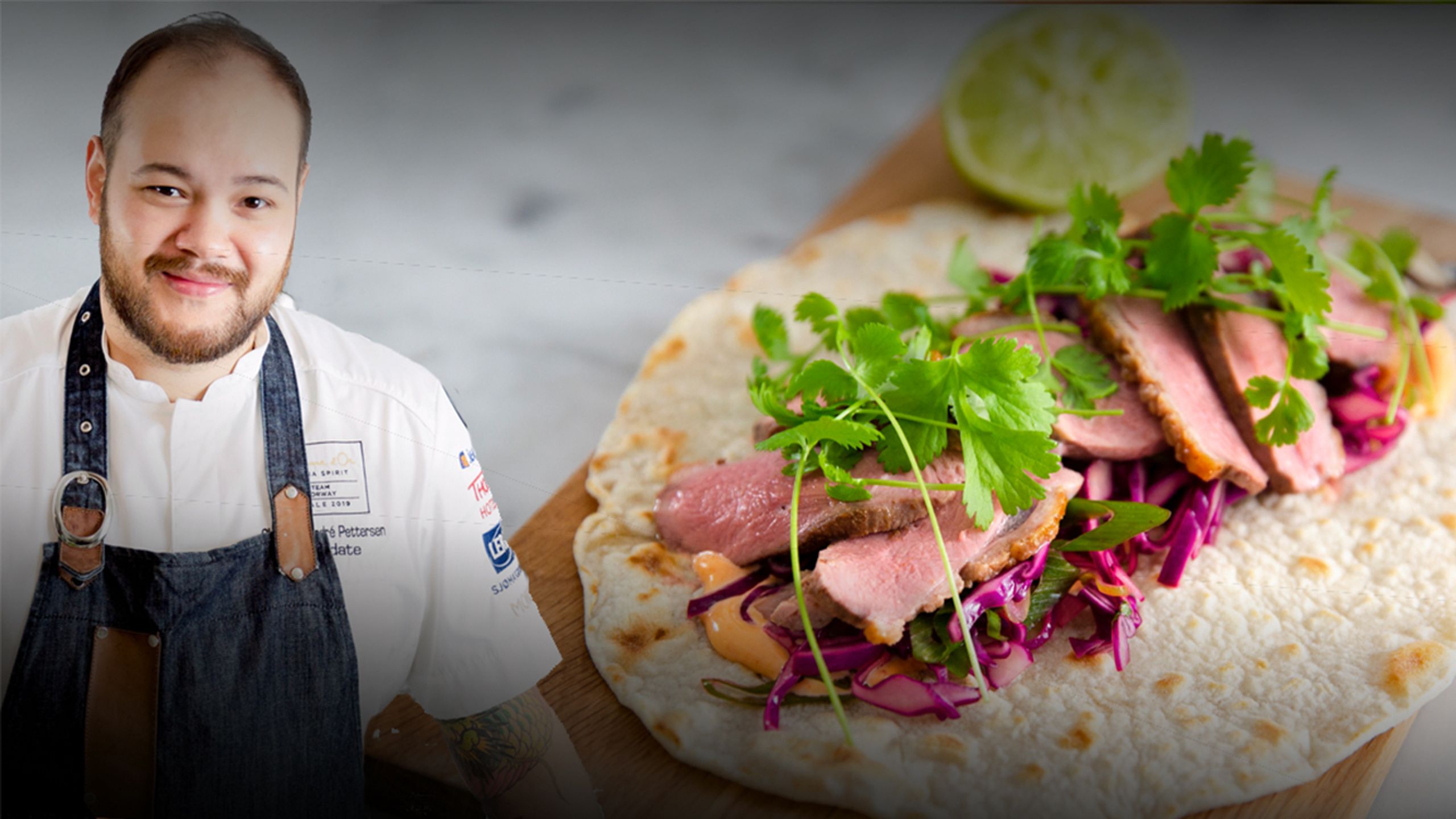 Taco med and og rødkål