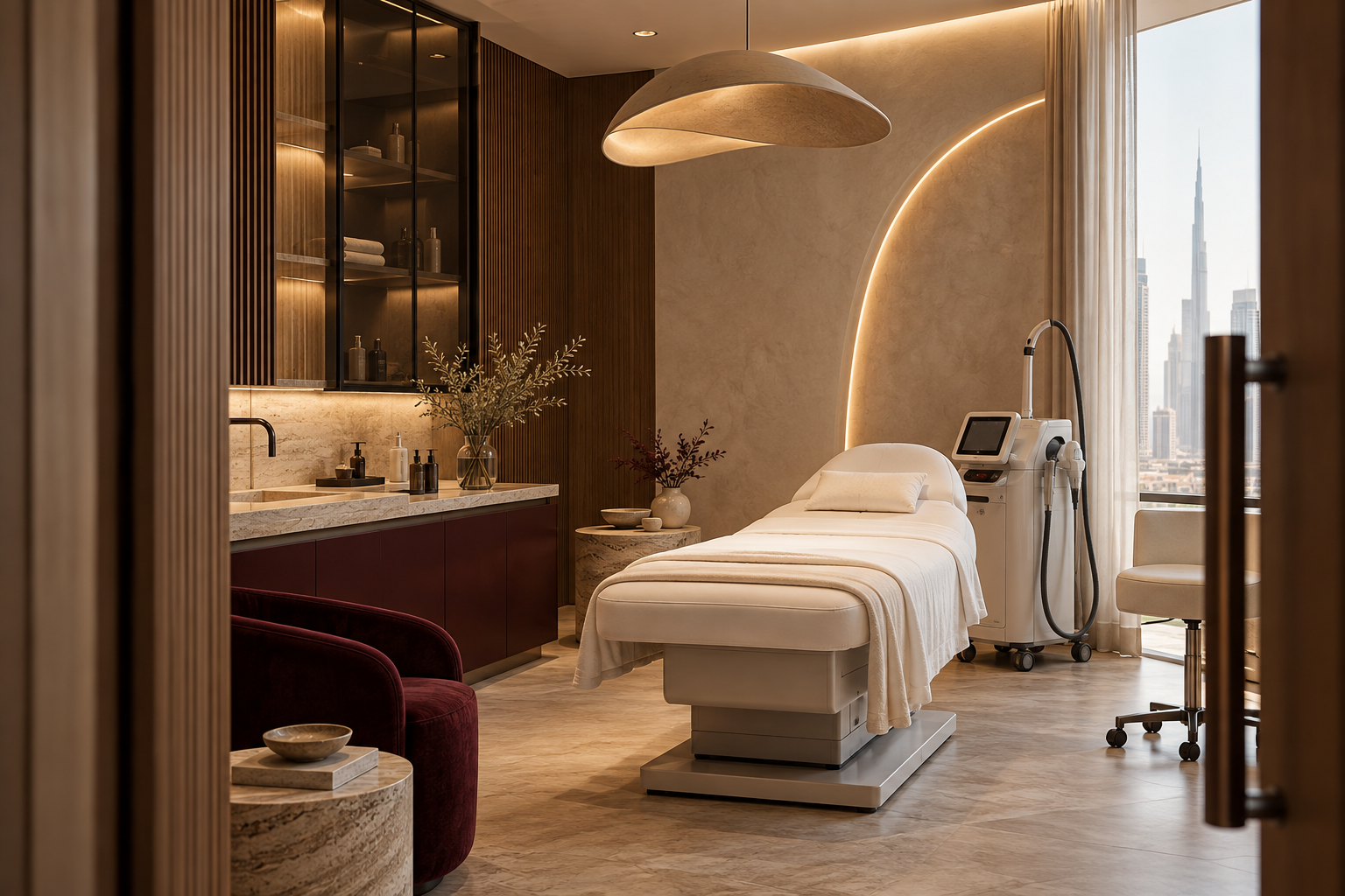 Elegant treatment suite representing the JOLENE clinical experience