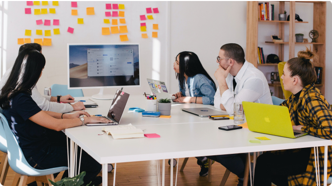 UX design team meet