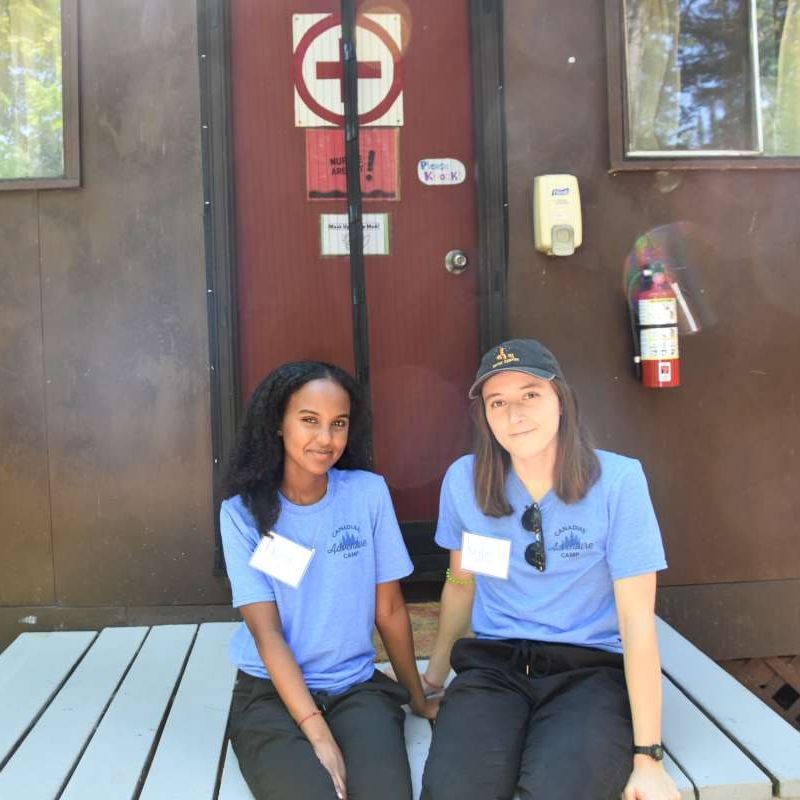 Camp nurse with a camper at Canadian Adventure Camp