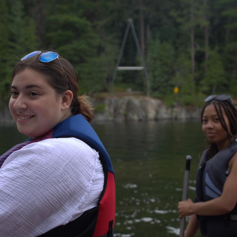Leadership two campers on the lake at Canadian Adventure Camp