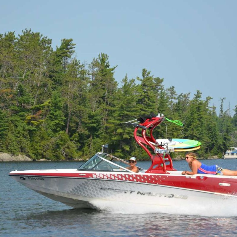 Camp boat at Canadian Adventure Camp
