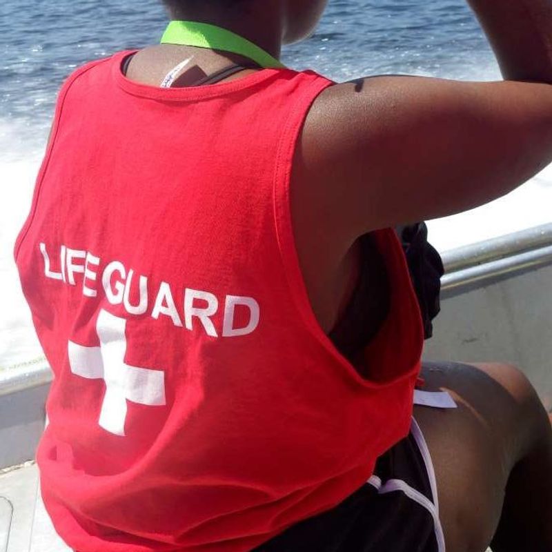 Camp lifeguard on duty on the lake at Canadian Adventure Camp