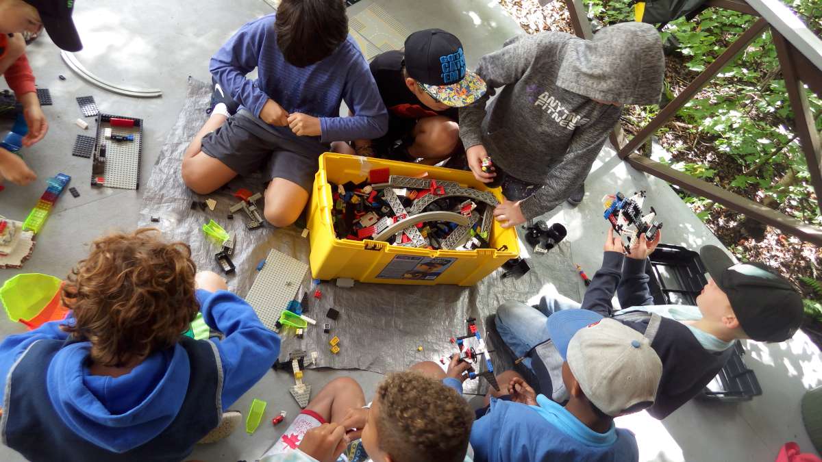 group of campers building lego at Canadian Adventure Camp