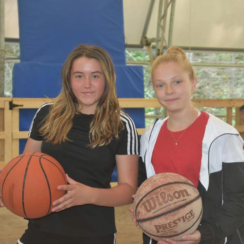 campers holding basketballs at Canadian Adventure Camp