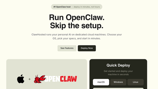 Clawhosted home page