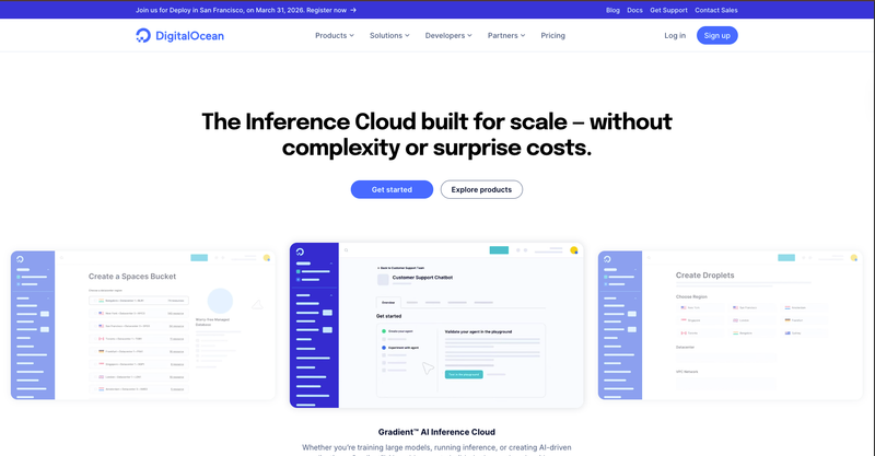 Digital Ocean home page