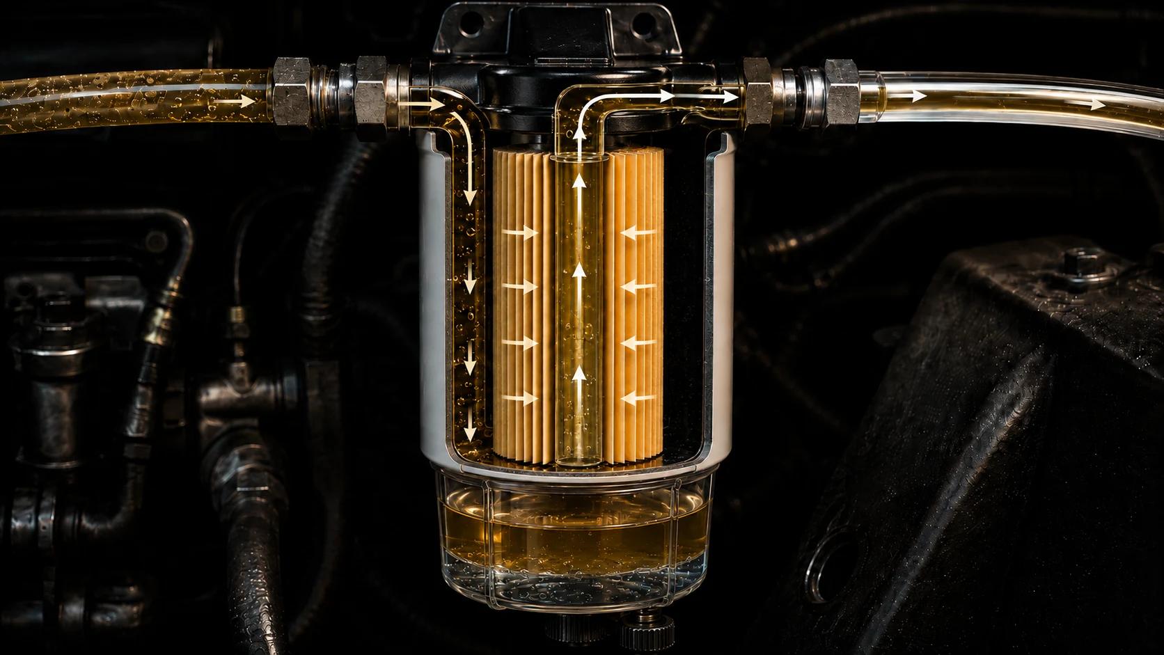 Three-Stage Water Separation in the Fuel Filter