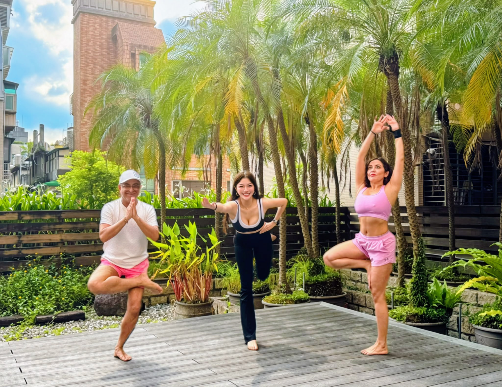 Three people in Yogis + Weirdos apparel