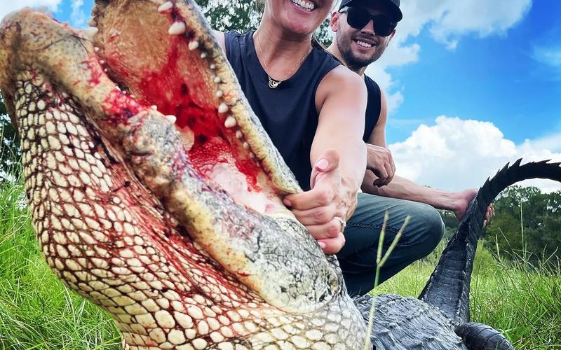 First-time hunter experiencing a guided alligator hunt