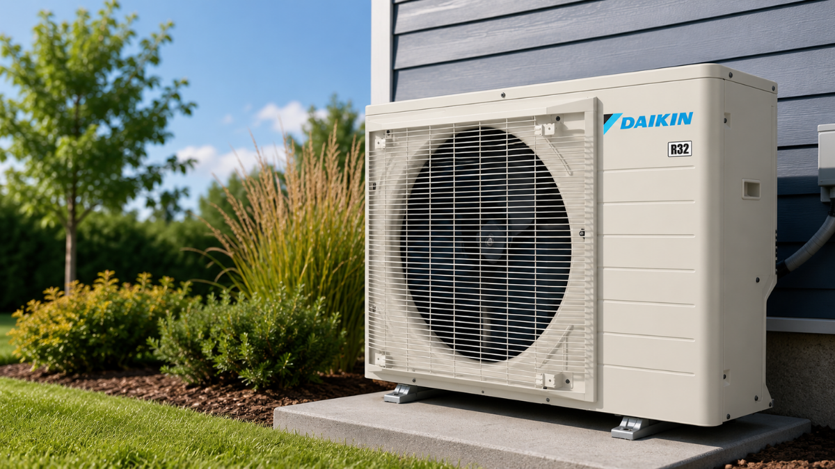 Daikin outdoor unit placed outside