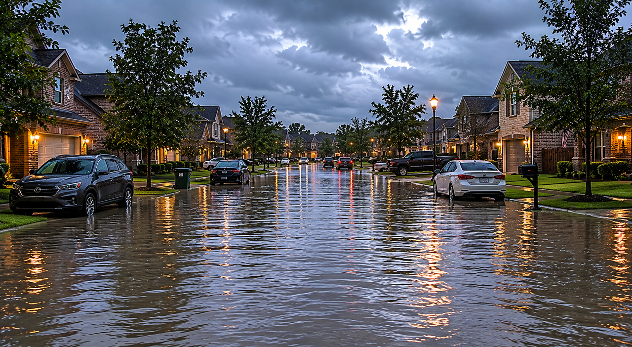 Streets flooding after storm