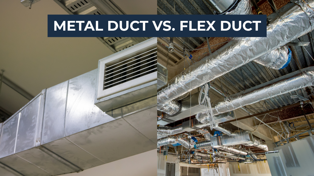 Side by side image of metal and flex duct