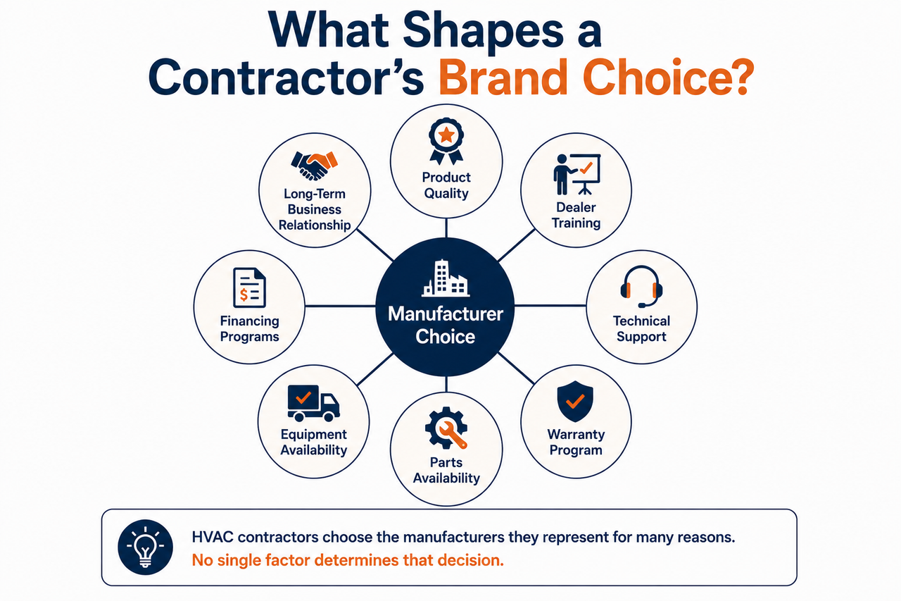 Graphic showing What Shapes a Contractor's Brand Choice