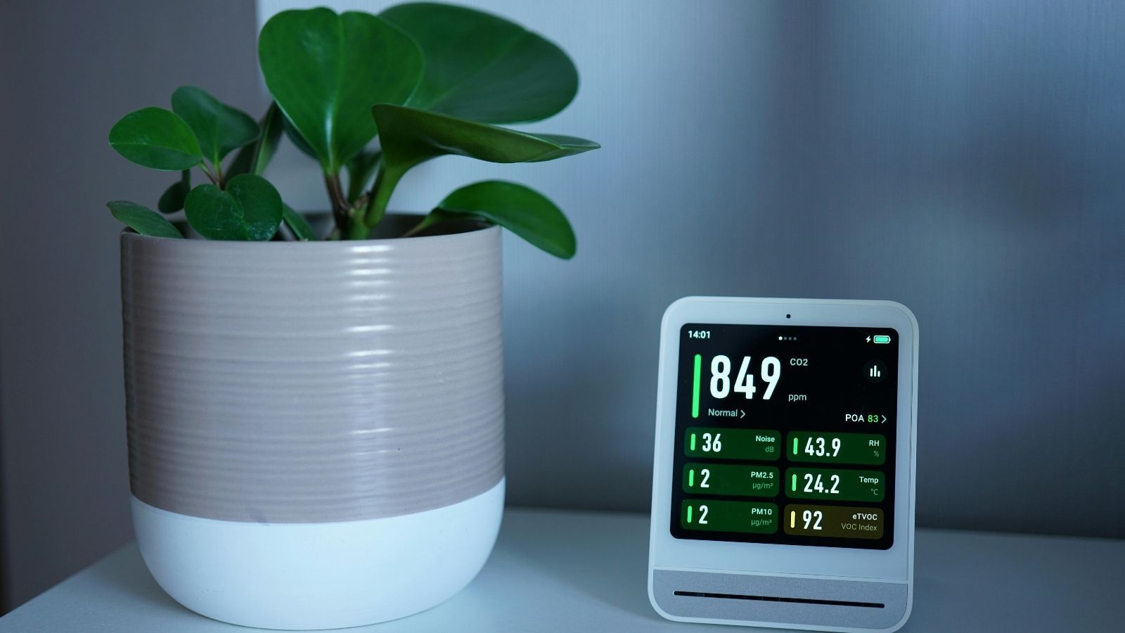 Device showing indoor air quality