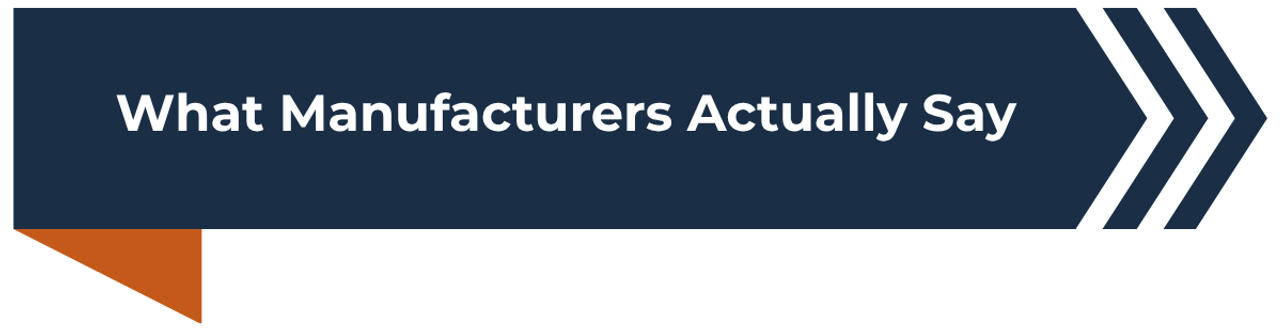 What manufacturers actually say