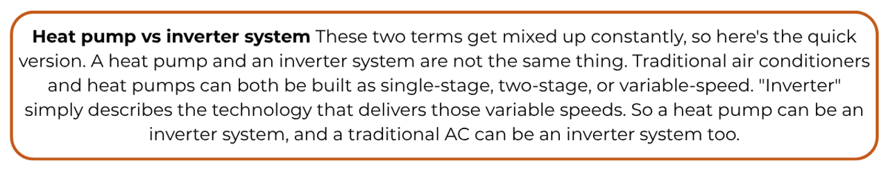 Heat pump vs inverter system