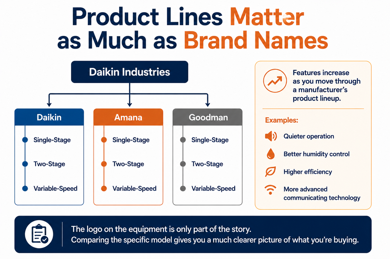 Graphic showing Product Lines Matter as Much as Brand Names