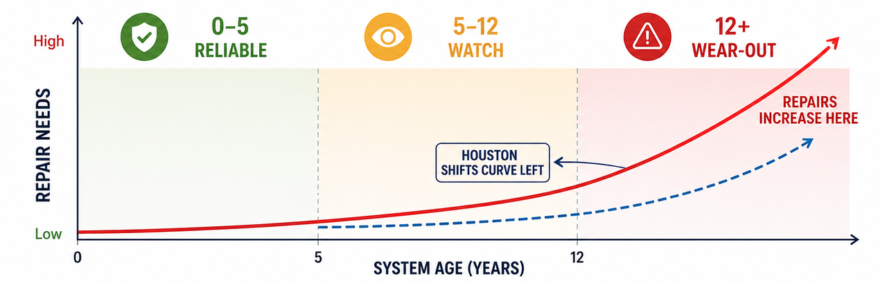 Photo showing the lifecycle of HVAC system