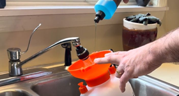 Step Check the spray solution