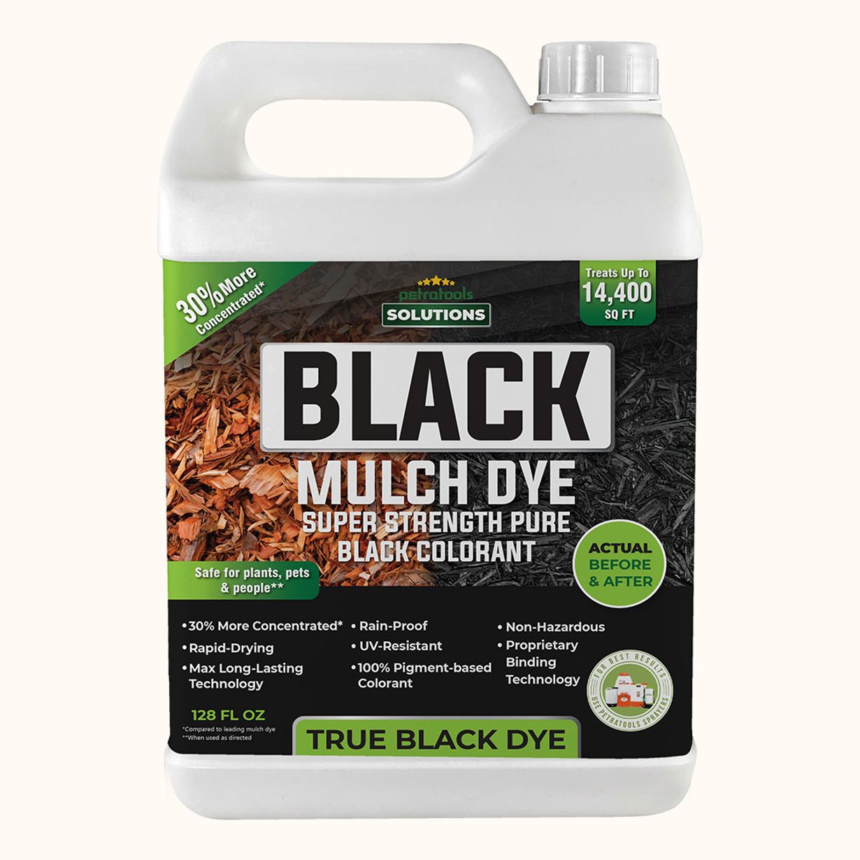 Mulch Dye Liquid Lawn Solution 32oz and 1Gal PetraTools