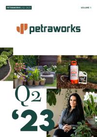 PetraWorks Magazine: Q2 2023 edition featuring transformation of landscaping beds and yards with the powerful bond of Mulch Glue.