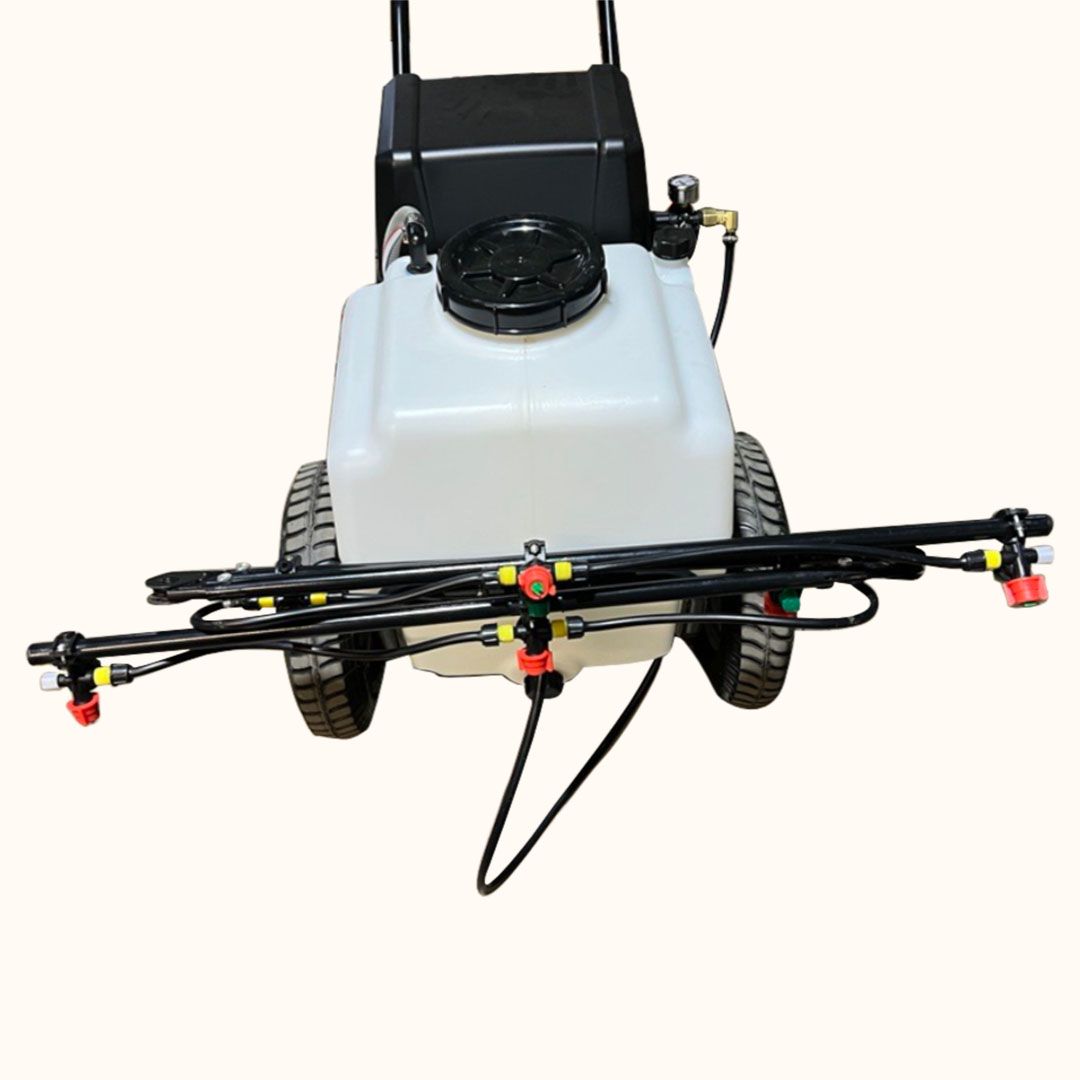 PetraTools Battery-Powered Wheelbarrow Sprayer 21G With Boom Sprayer