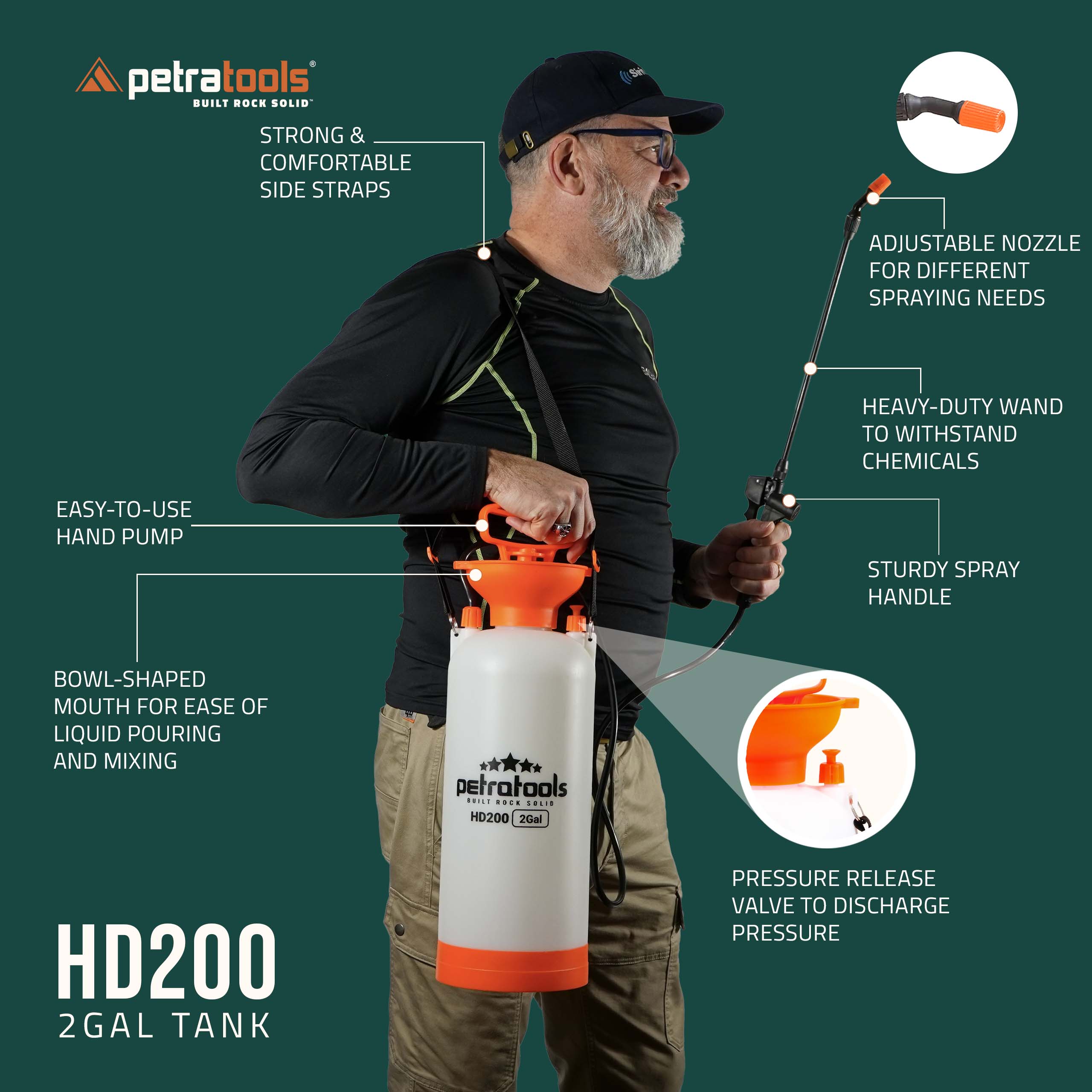 HD200 Garden Sprayer Pump - 2 Gallon - PetraTools