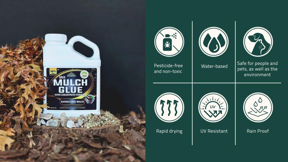 Mulch Glue Keep Your Landscape Beds Looking Great All Year Long