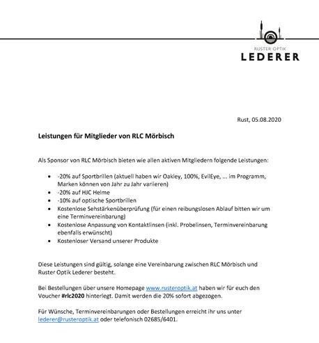 Unser Sponsor Ruster Optik Lederer hat sich etwas einfallen lassen