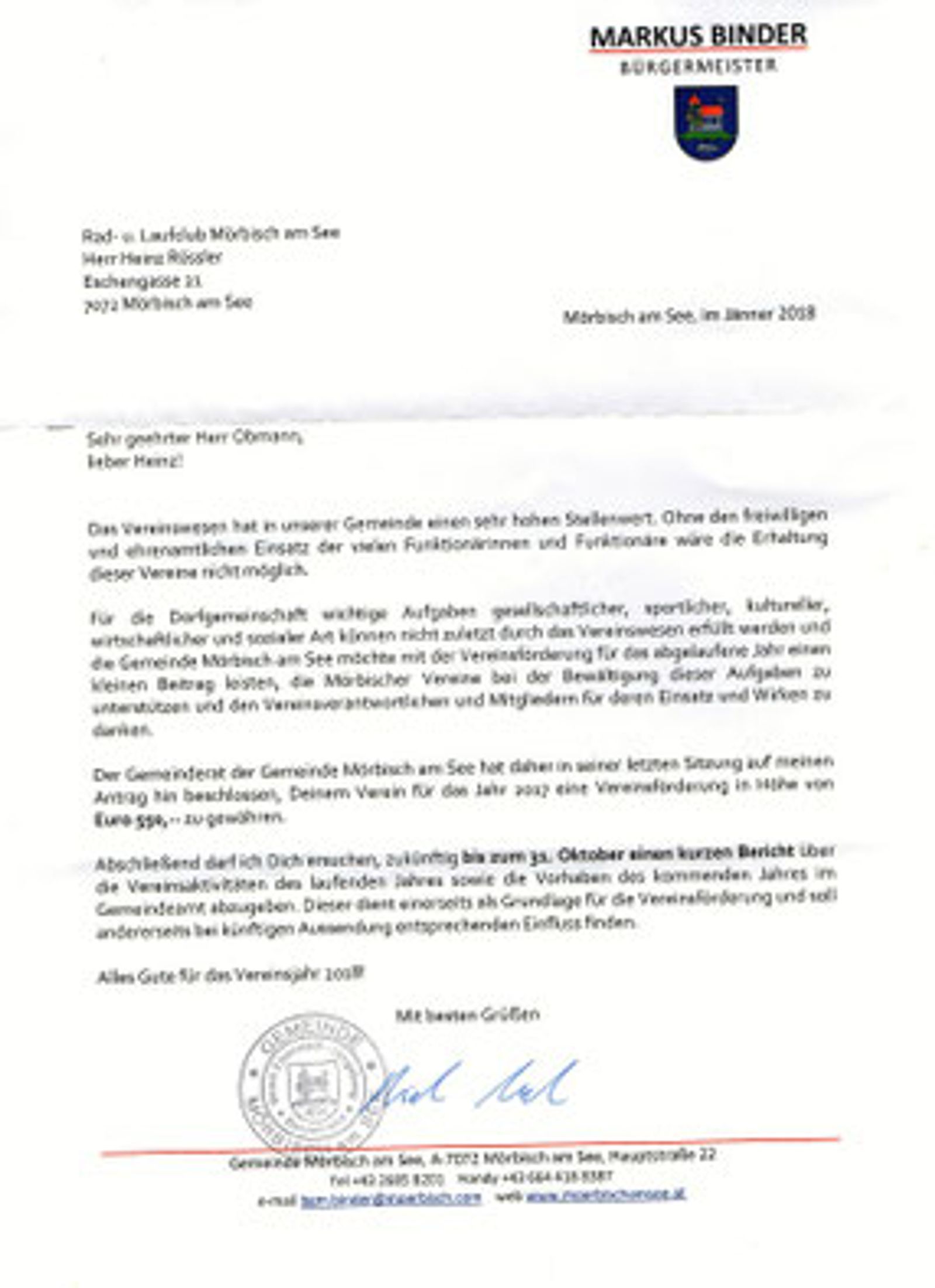 RLC Mörbisch erhält Förderung