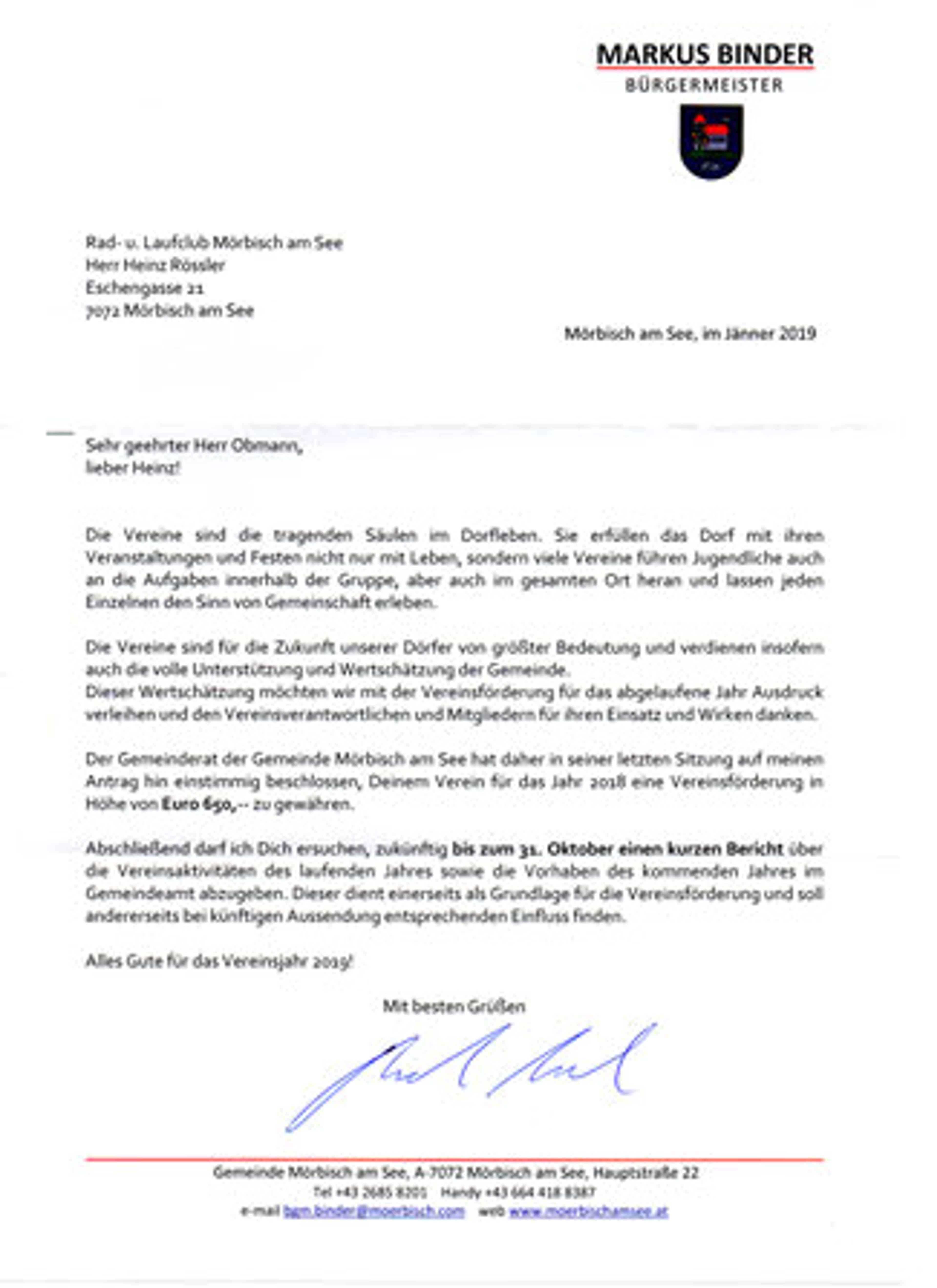 RLC Mörbisch erhält Förderung