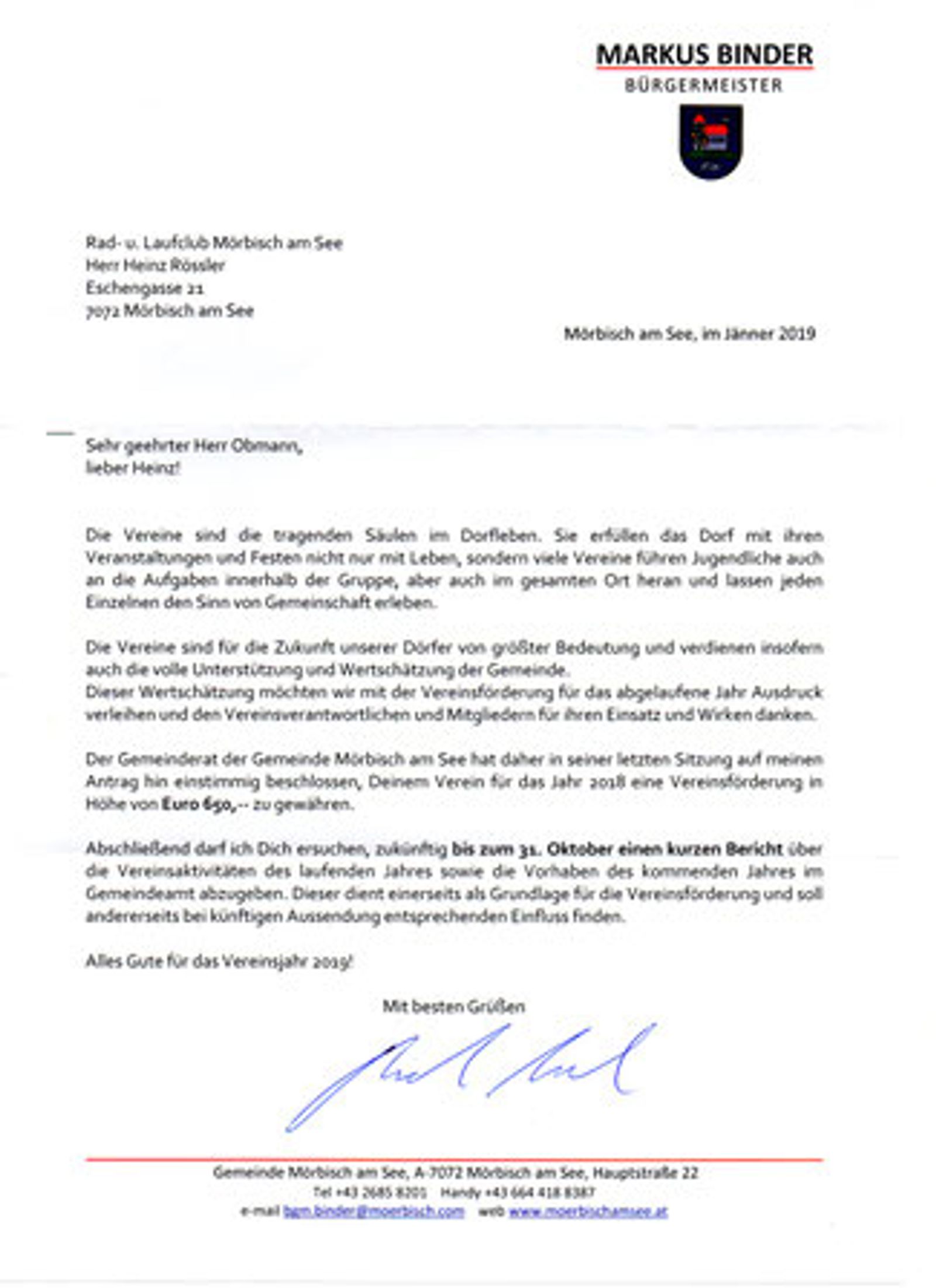 RLC Mörbisch erhält Förderung