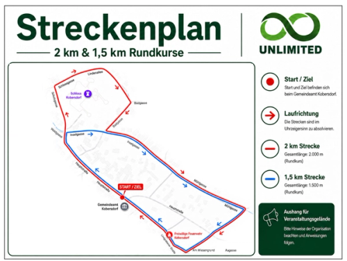 Streckenplan ÖM Kobersdorf Straßenlauf