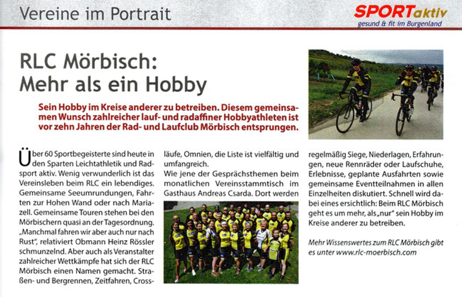 Der ASVÖ Burgenland stellt in seiner Ausgabe "SPORT aktiv Winter 2018" unseren Verein vor