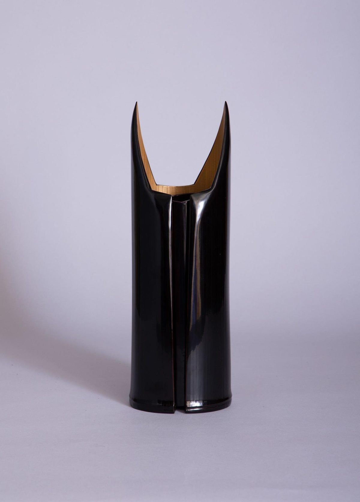 Flower vase by Ikeda Iwao, Lacquered bamboo