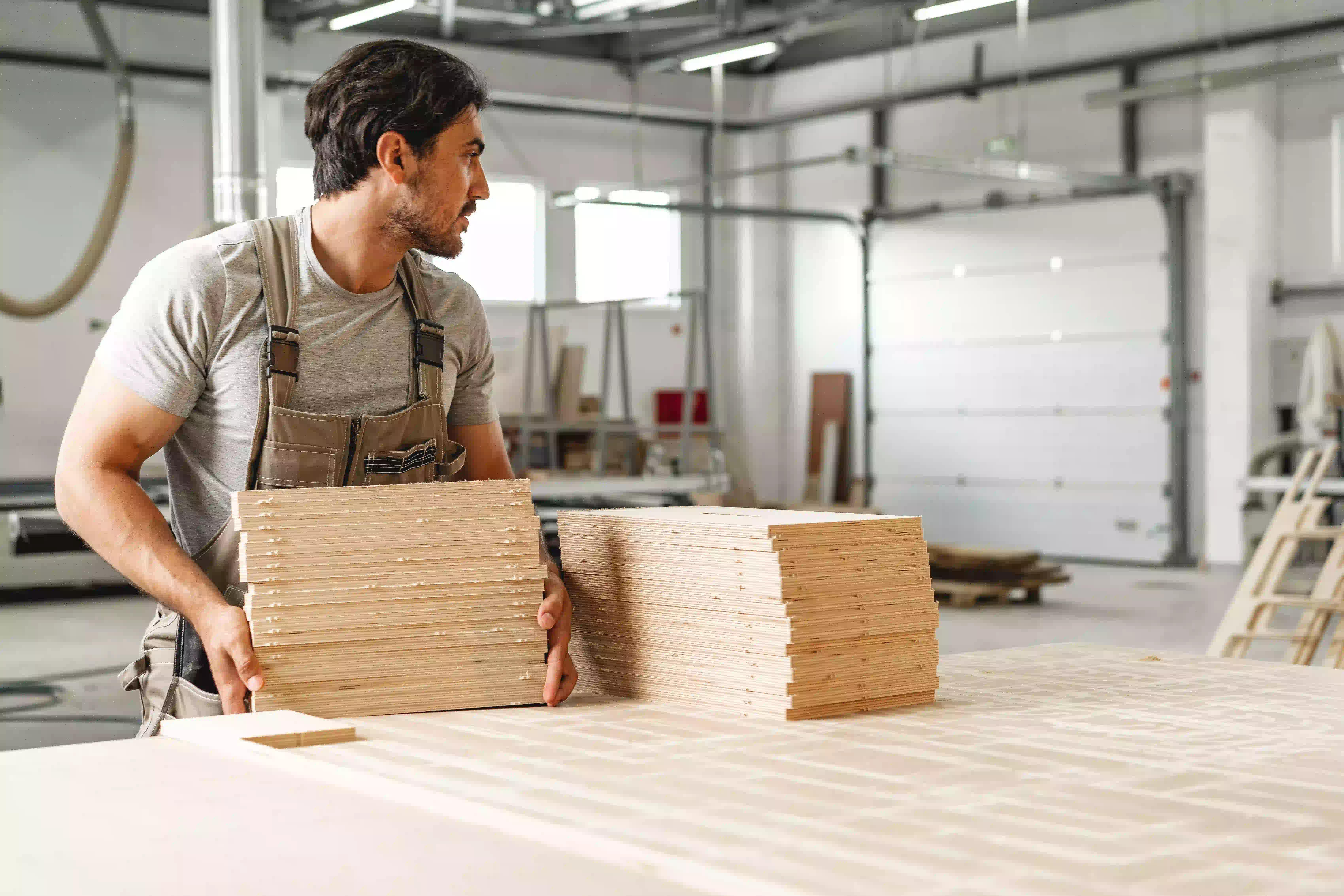 Artigiano che lavora il legno