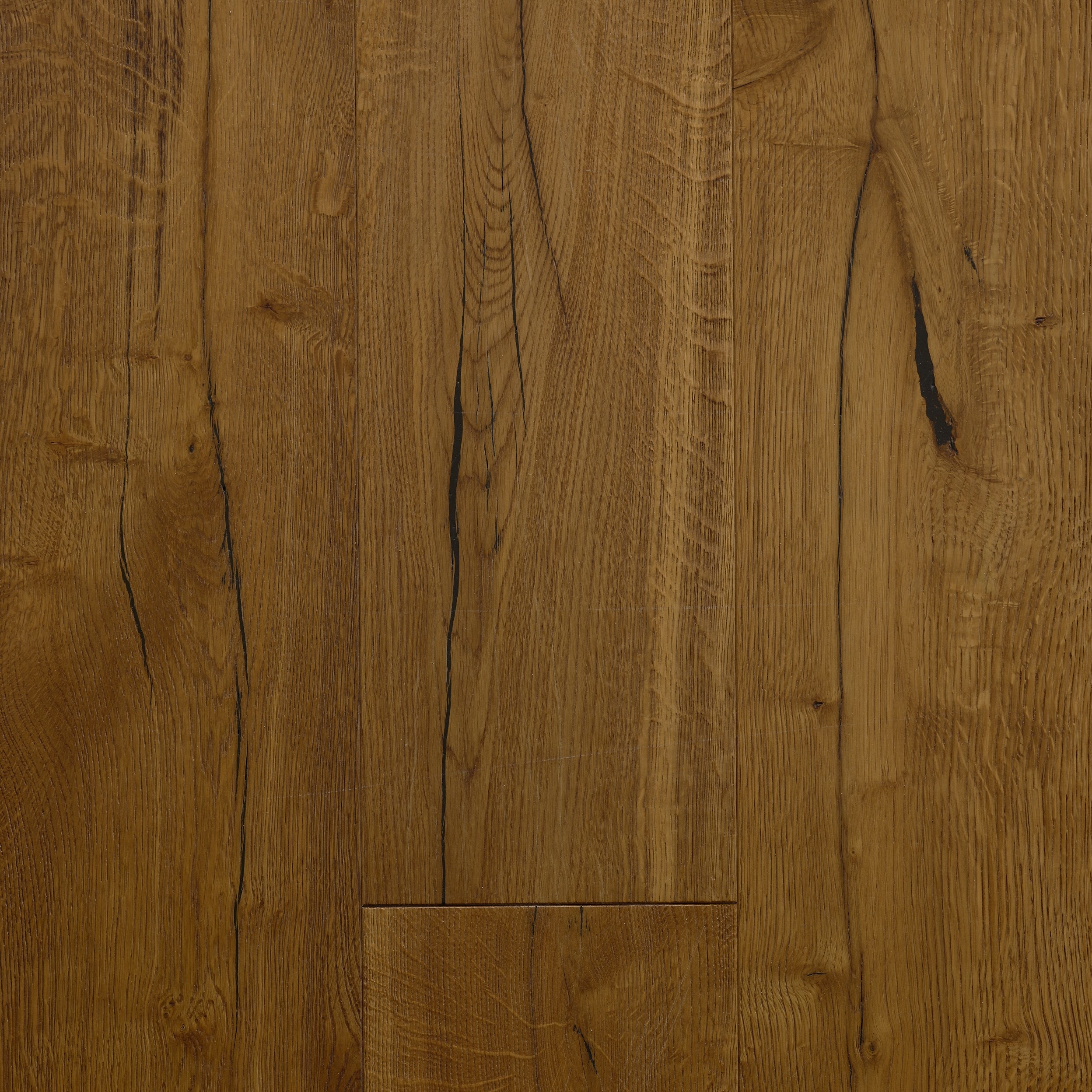 Particolare di un asse di parquet in Quercia Tempi Antichi Smoked di Cabbia