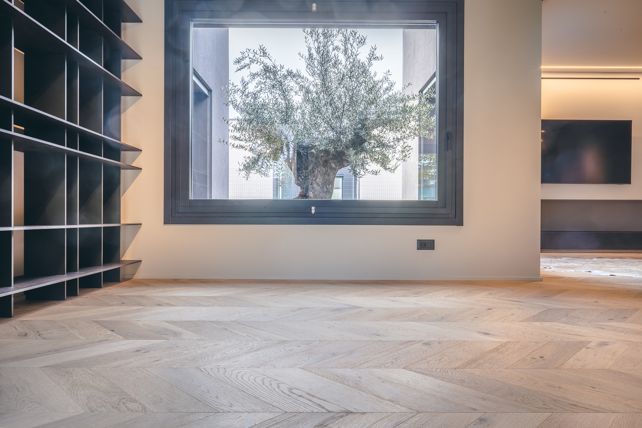 Parquet a Spina francese in Rovere naturalizzato di Cabbia