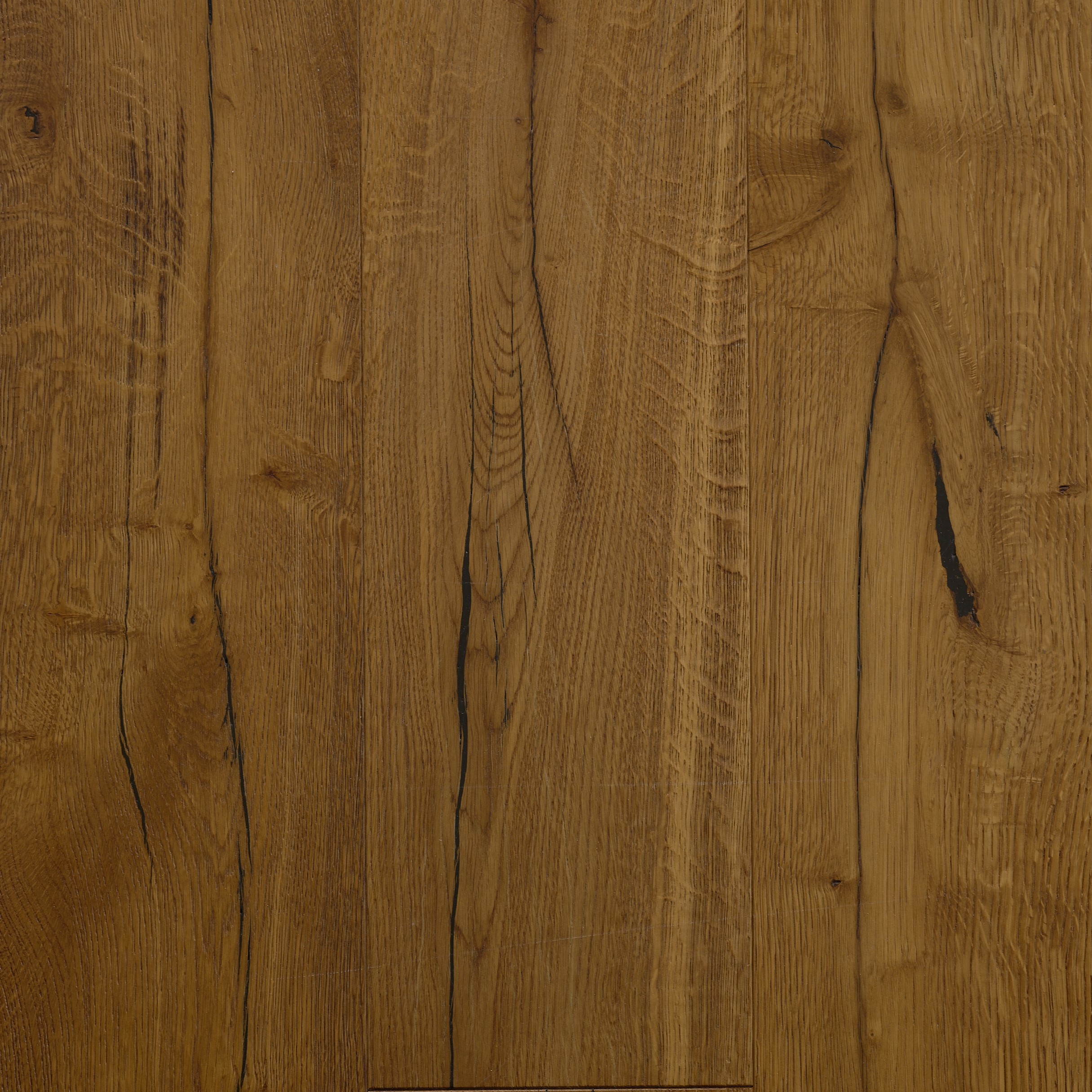 Particolare di un asse di parquet linea Luxury di Quercia Tempi Antichi Brown di Cabbia