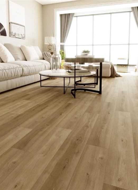 Interno di un salotto con pavimento in legno vinilico Cabbia Extremo