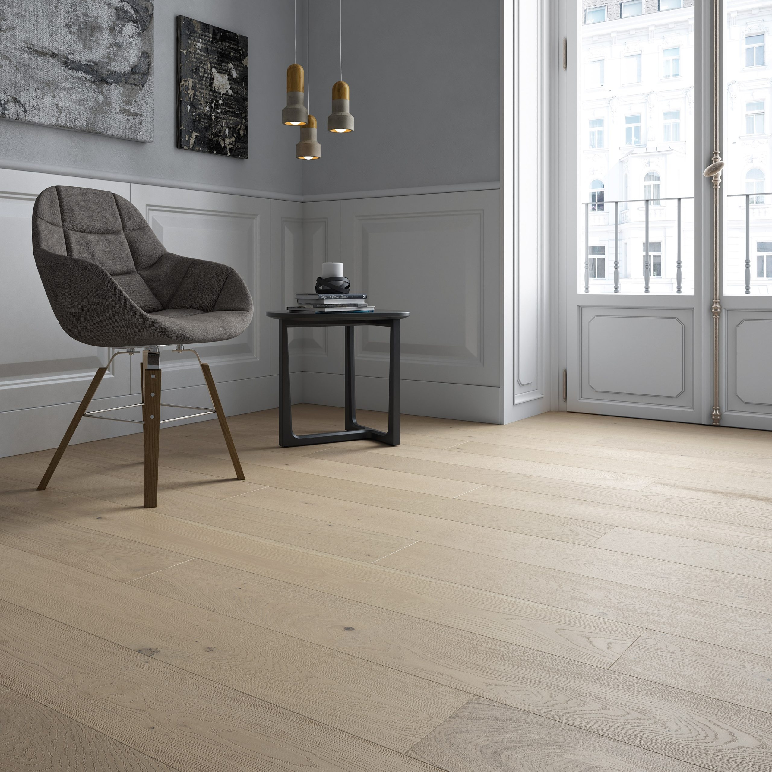 Stanza con parquet in Rovere Naturalizzato di Cabbia