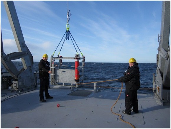 Winch test and training operations during sea trials.